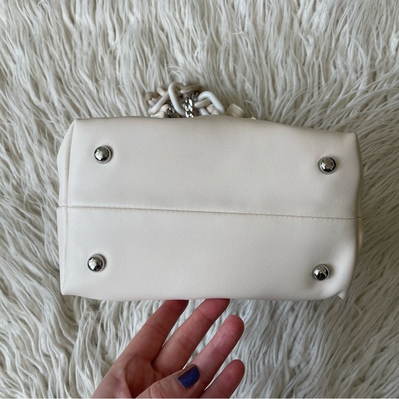 Verafied New York Cream Cloud Marble Chain Convertible Crossbody Shoulder Bag - Picture 9 of 12